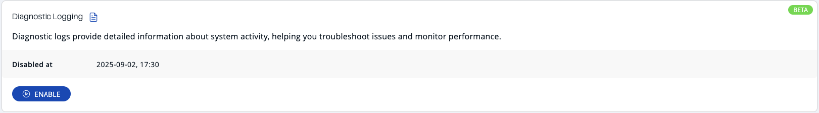 Enabling Diagnostic Logging